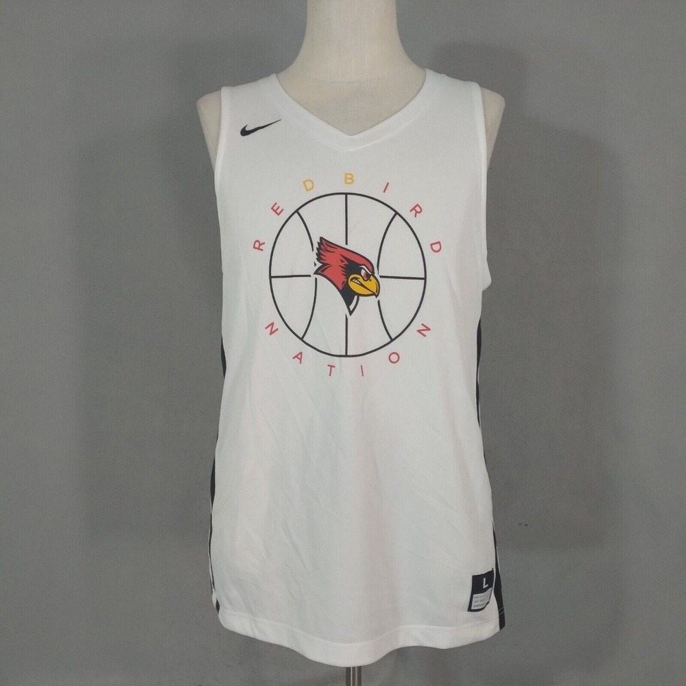 Nike University of Indiana red birds basketball jersey men's large white Dri-Fit
